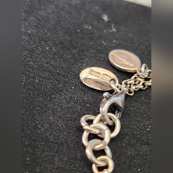 Italian .925 Sterling Silver Rosary Bracelet - Picture 5 of 6